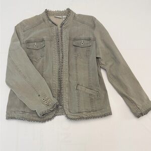 Chico's Gray Frayed Edge Jacket